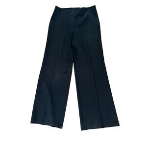 St. John Black Crepe Trouser Wide Leg Pants Size 12